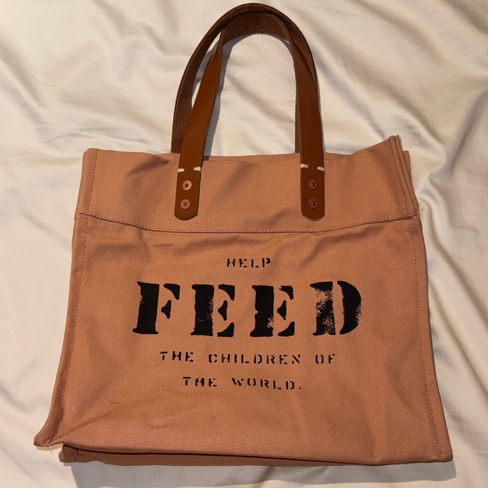 FEED Canvas Tote Bag in Dusty Pink